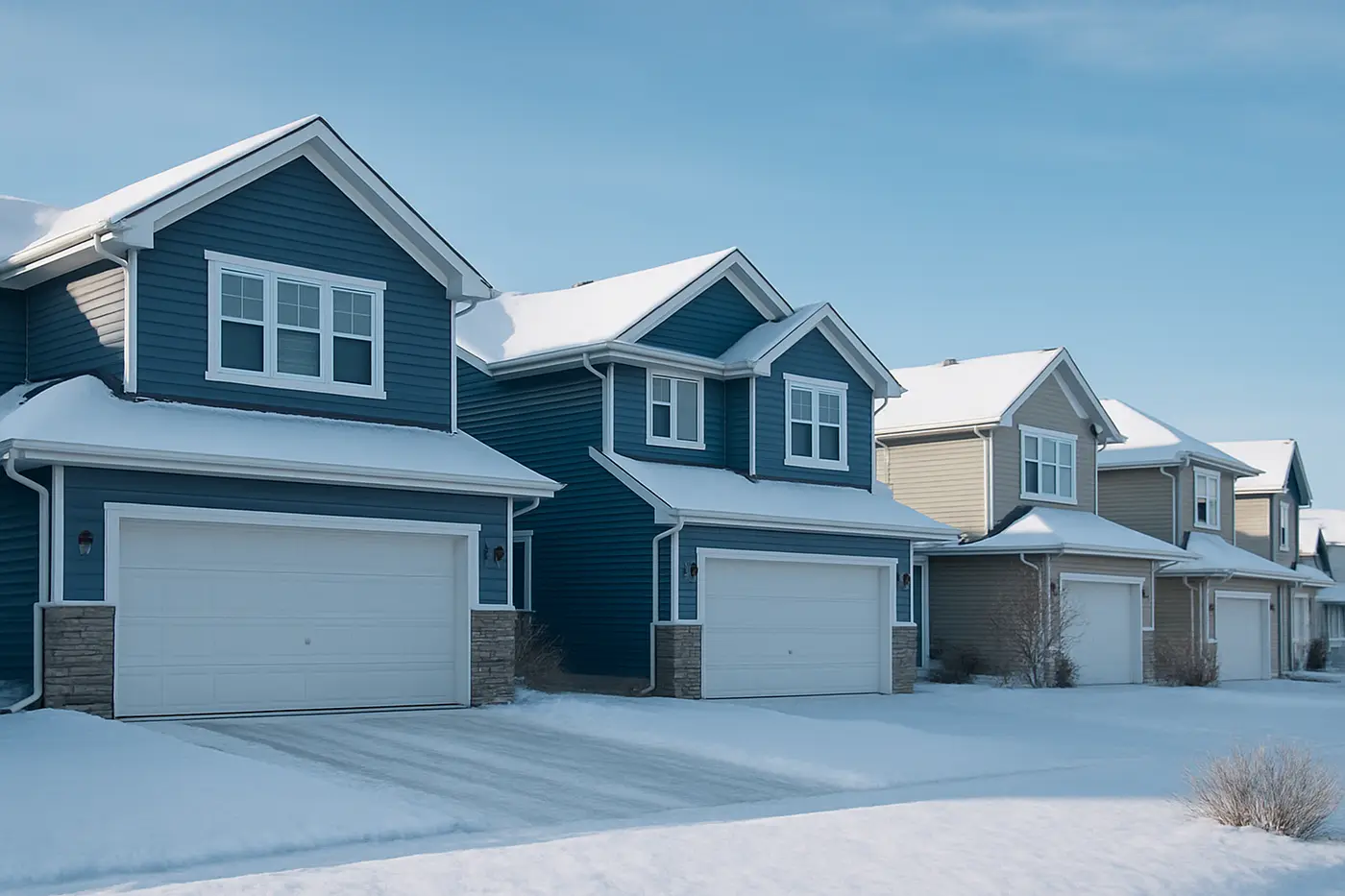 Sherwood Park, Leduc & Beaumont Suburban homes in Sherwood Park east of Edmonton on a clear winter day